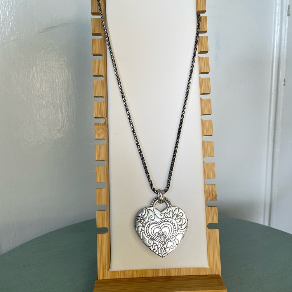 Brighton- All Your Love Heart Pendant Silver Necklace - Picture 3 of 9